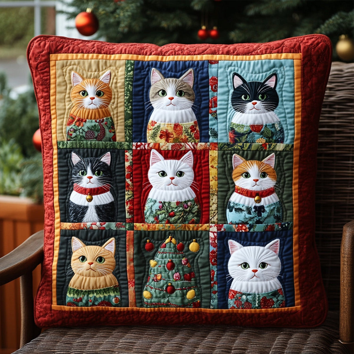 Cozy Cat Charm Quilted Pillow Case VTQ-Myprintsy