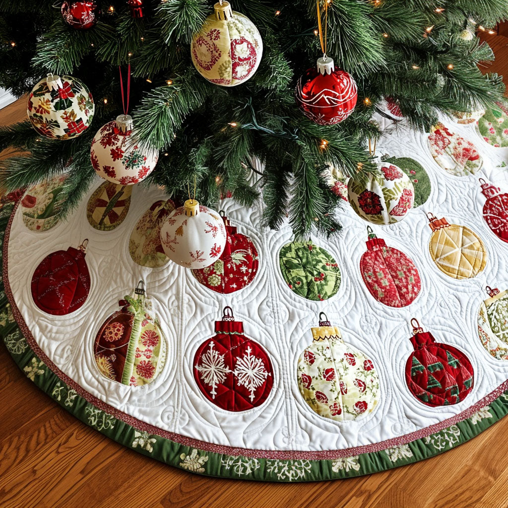Cozy Charm Quilted Christmas Tree Skirt-Myprintsy