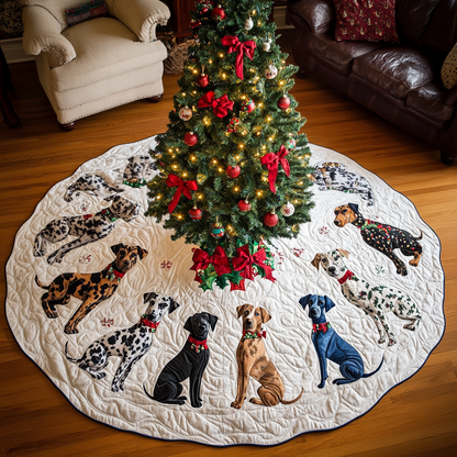 Cozy Christmas Dane Christmas Quilted Tree Skirt-Myprintsy