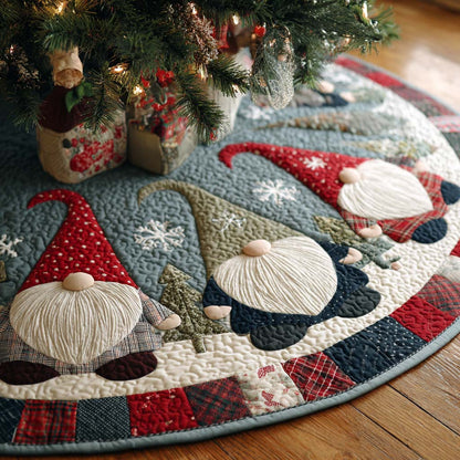 Cozy Gnome Christmas Quilted Tree Skirt VTQ-Myprintsy
