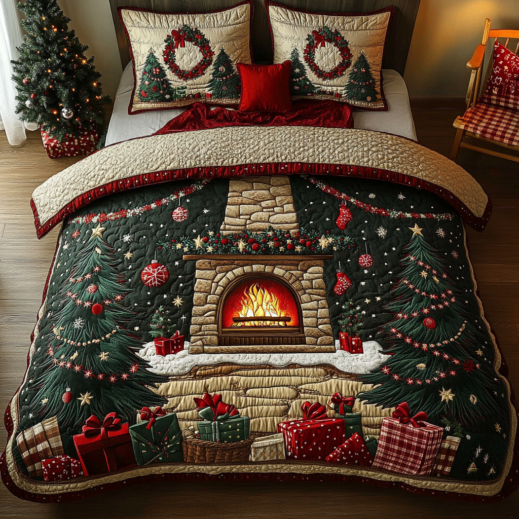 Cozy Hearth -Piece Quilted Bedding Set VTQ-Myprintsy