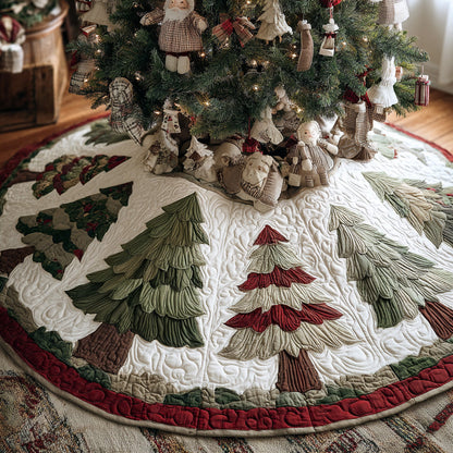 Cozy Pines Quilted Christmas Tree Skirt VTQ-Myprintsy