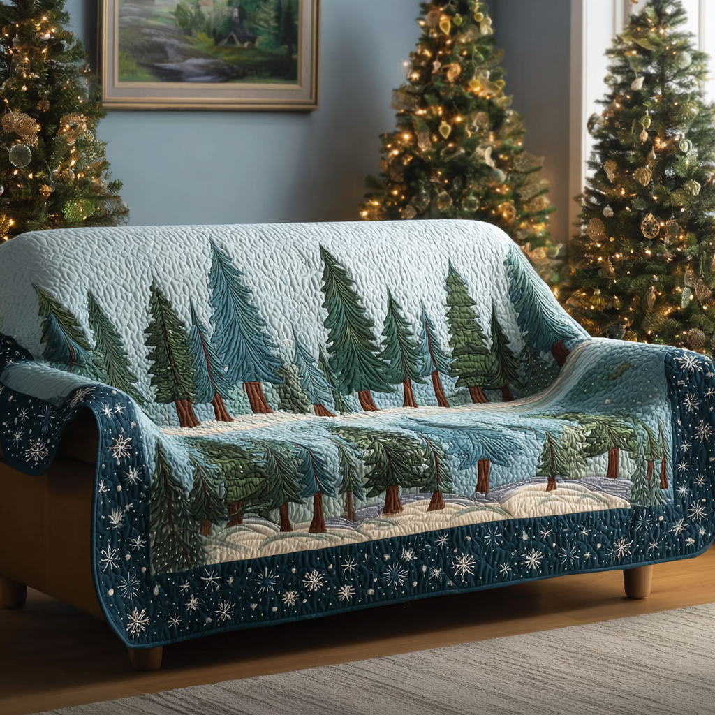 Cozy Pines Quilted Sofa Cover VTQ-Myprintsy