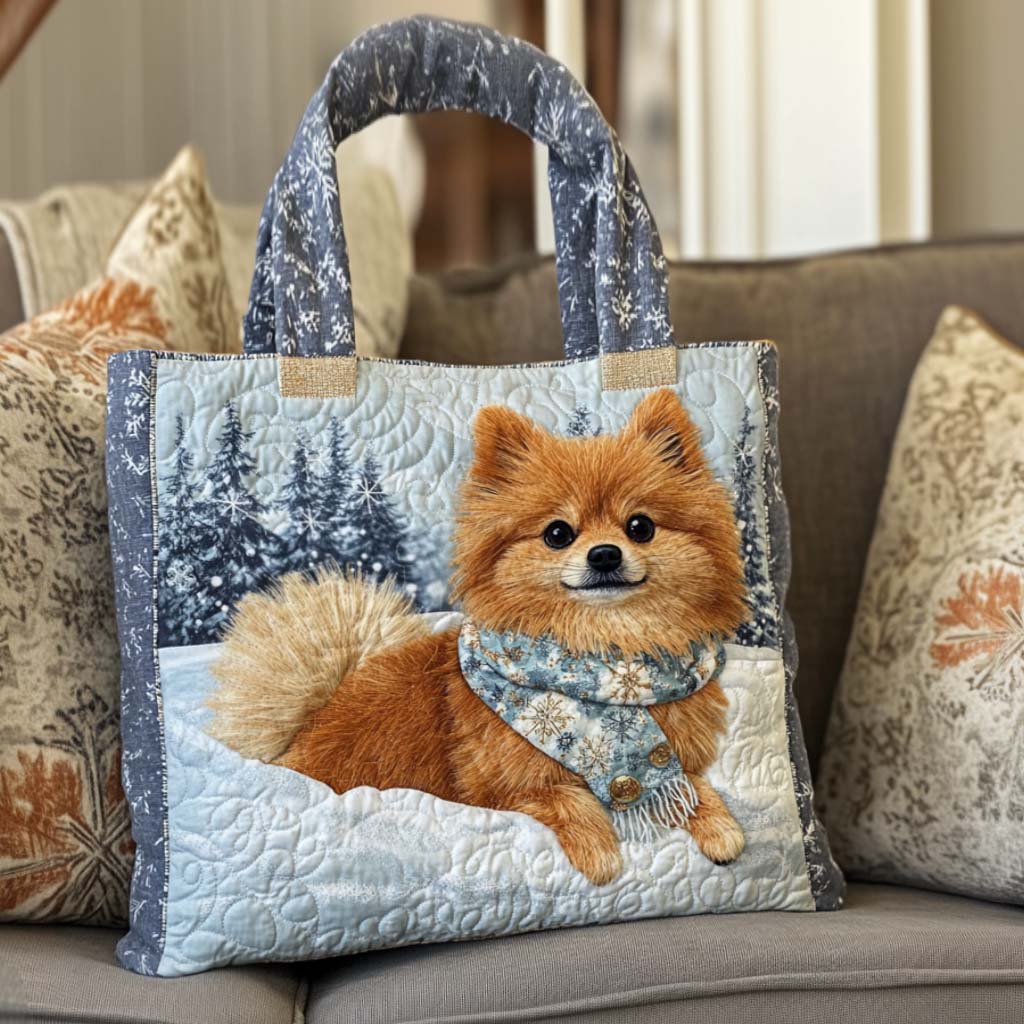 Cozy Pom Delight Quilted Tote Bag VTQ-Myprintsy