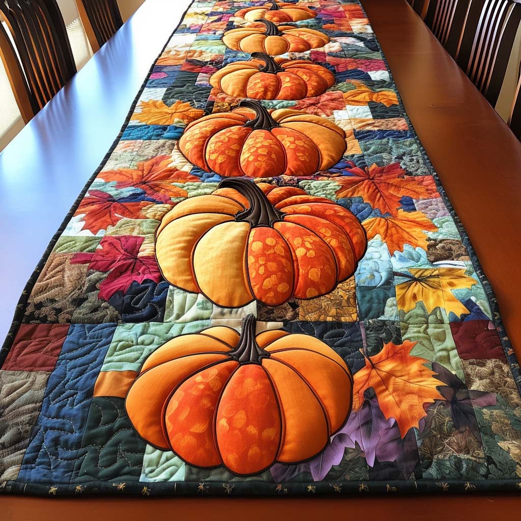 Cozy Pumpkin Quilted Table Runner VTQ-Myprintsy