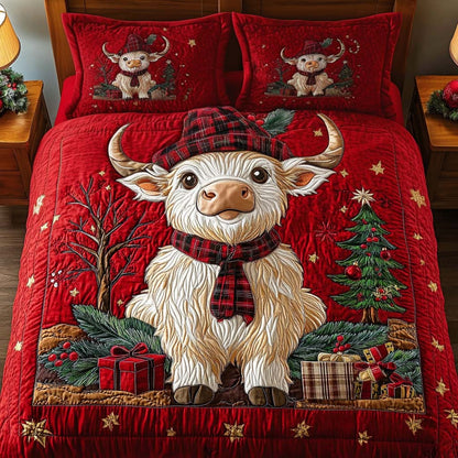 Cozy Red Plaid -Piece Quilted Bedding Set VTQ-Myprintsy