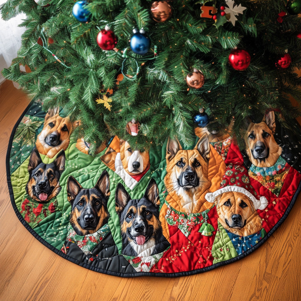 Cozy Shepherd Magic Quilted Christmas Tree Skirt-Myprintsy