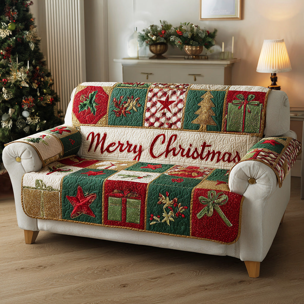 Cozy Snow Eve Quilted Sofa Cover VTQ-Myprintsy