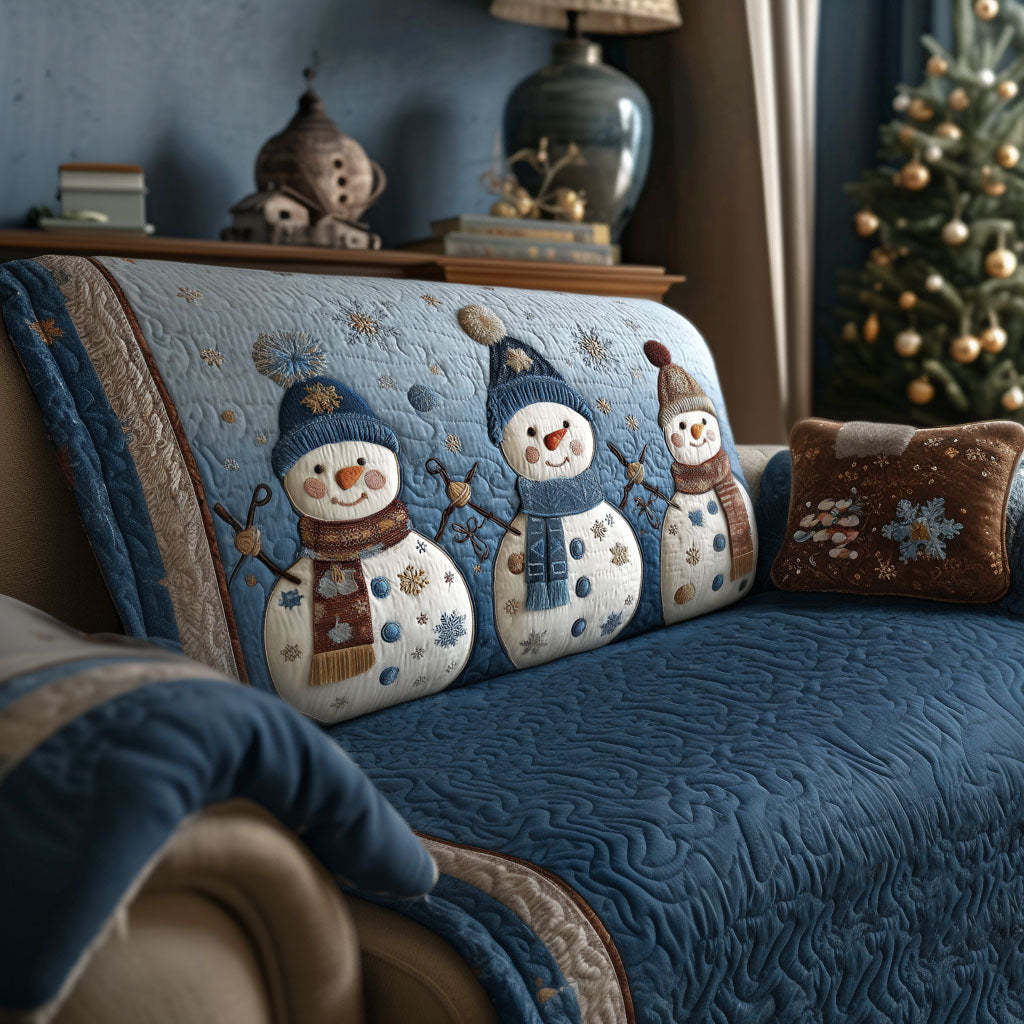 Cozy Snow Friends Quilted Sofa Cover VTQ-Myprintsy