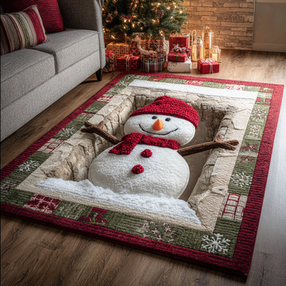 Cozy Snowman Area Rug VTQ-Myprintsy