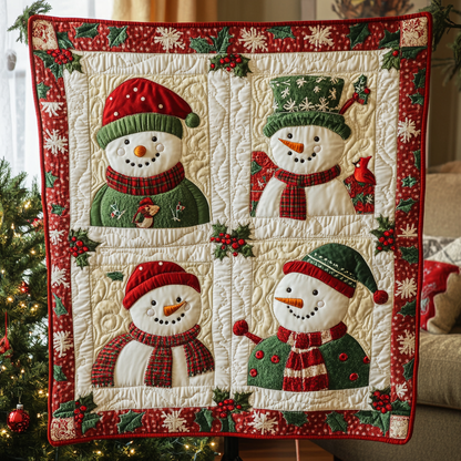 Cozy Snowman Quilted Blanket VH VTQ-Myprintsy