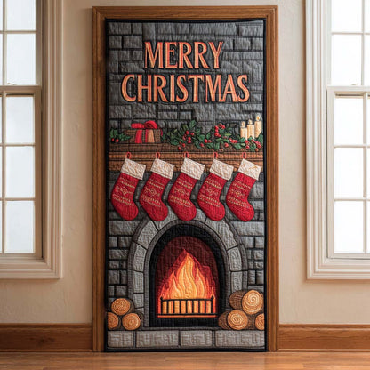 Cozy Stone Hearth Quilted Door Cover VTQ-Myprintsy