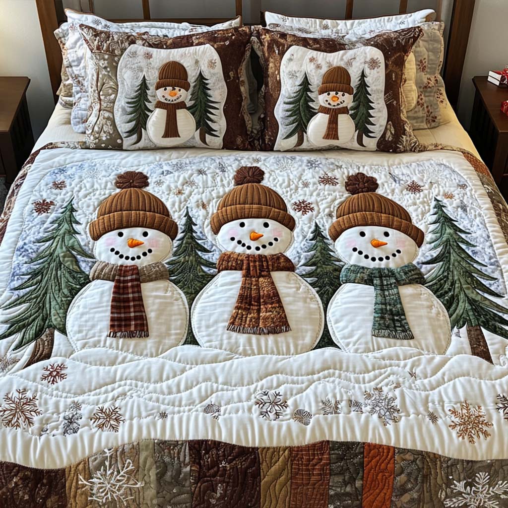 Cozy Trio -Piece Quilted Bedding Set VTQ-Myprintsy