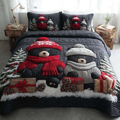 Cozy Winter Bear -Piece Quilted Bedding Set VTQ-Myprintsy