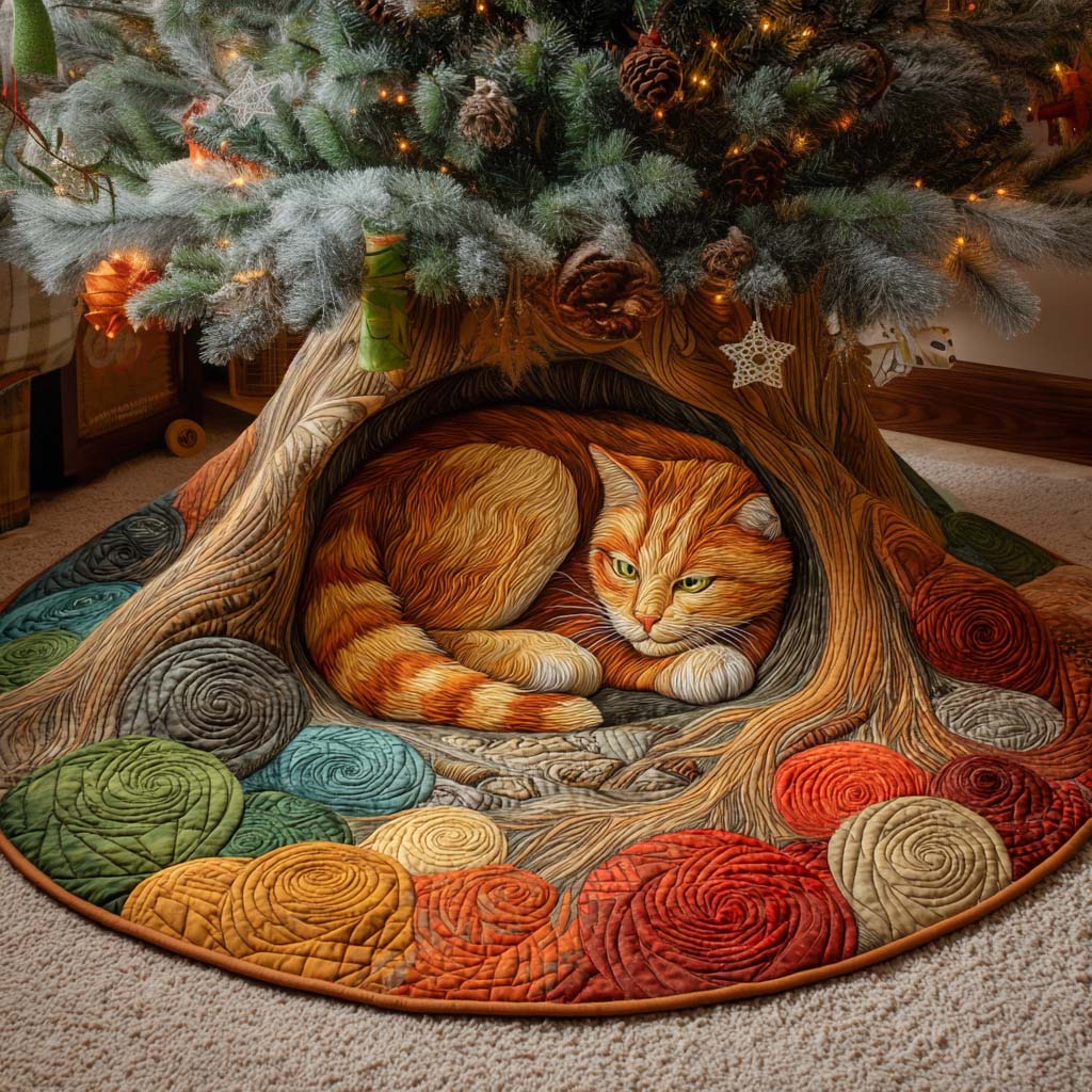 Cozy Yarn Hideaway Quilted Tree Skirt-Myprintsy