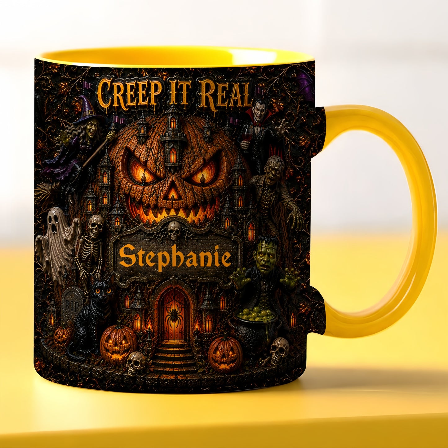 Creep It Real - Personalized Accent Mug - Gift For Halloween (Copy)-Myprintsy