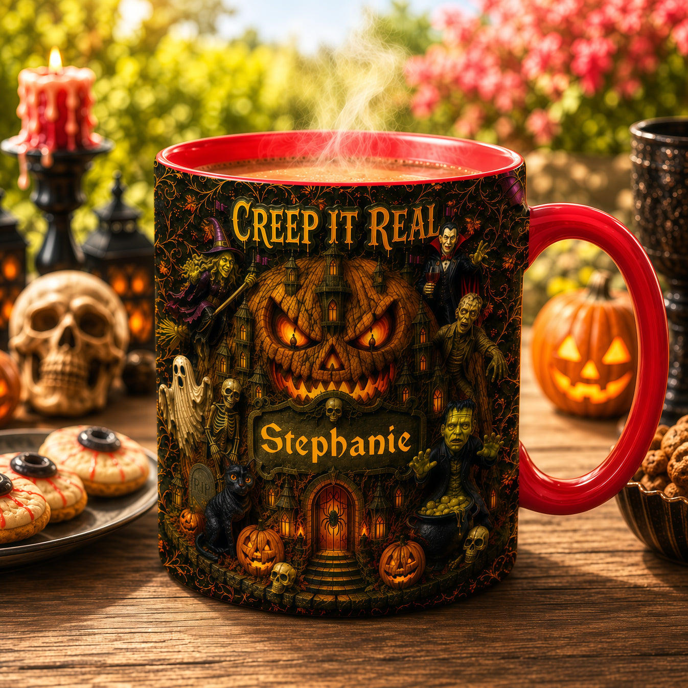 Creep It Real - Personalized Accent Mug - Gift For Halloween-Myprintsy