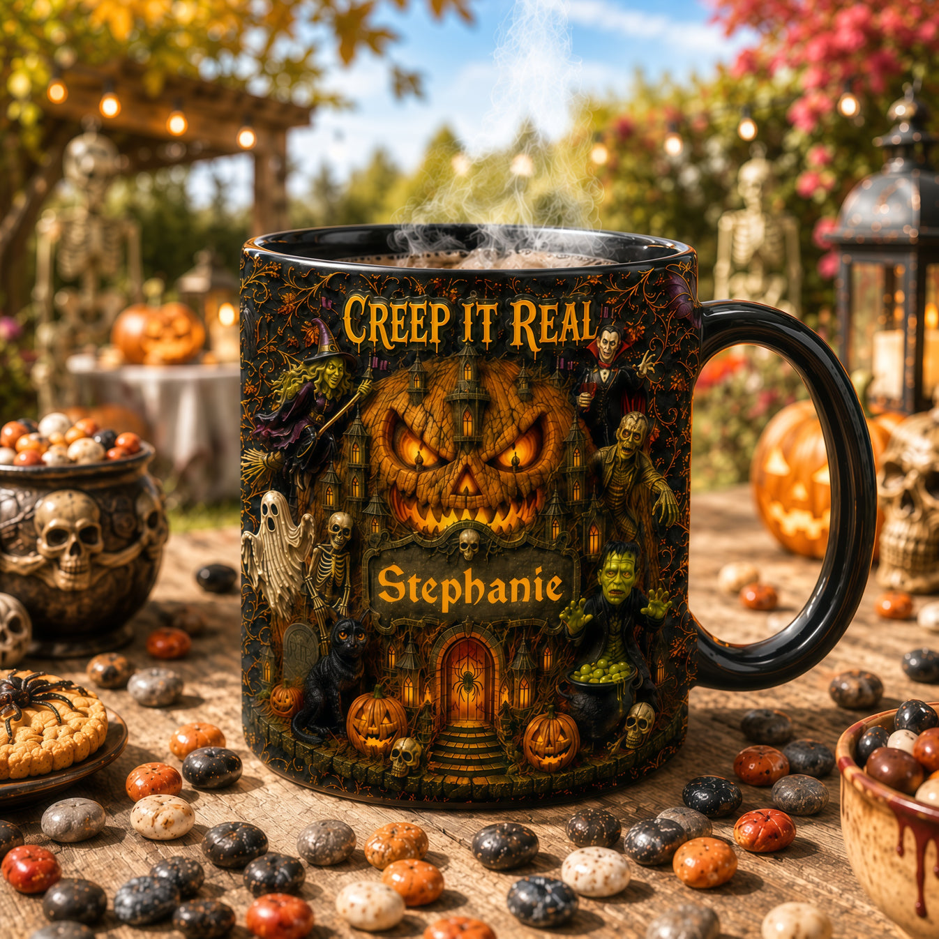 Creep It Real - Personalized Accent Mug - Gift For Halloween-Myprintsy