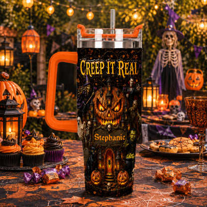 Creep It Real - Personalized Halloween 40oz Tumbler With Straw - Gift For Halloween TEST-Myprintsy
