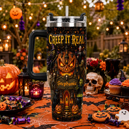 Creep It Real - Personalized Halloween 40oz Tumbler With Straw - Gift For Halloween TEST-Myprintsy