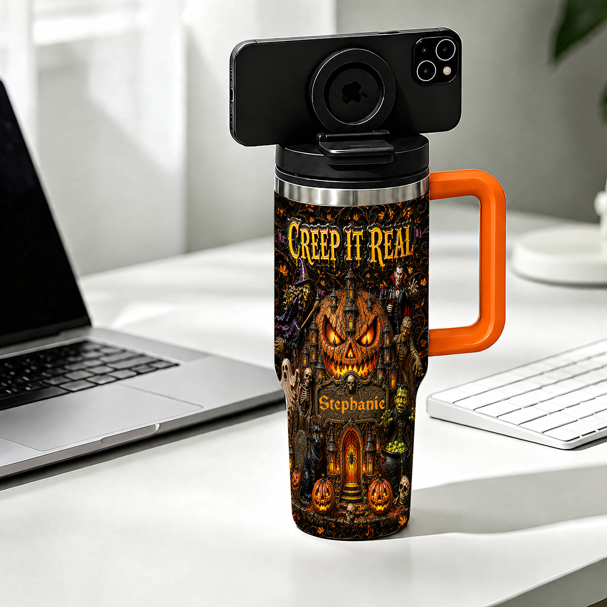 Creep It Real - Personalized Halloween 40oz Tumbler With Straw - Gift For Halloween-Myprintsy