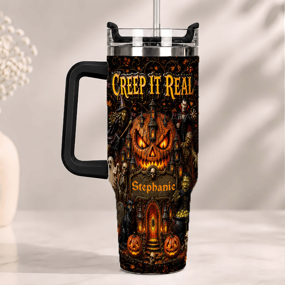 Creep It Real - Personalized Halloween 40oz Tumbler With Straw - Gift For Halloween TEST-Myprintsy