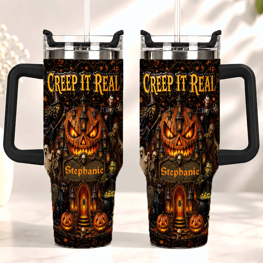 Creep It Real - Personalized Halloween 40oz Tumbler With Straw - Gift For Halloween TEST-Myprintsy