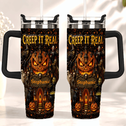 Creep It Real - Personalized Halloween 40oz Tumbler With Straw - Gift For Halloween TEST-Myprintsy