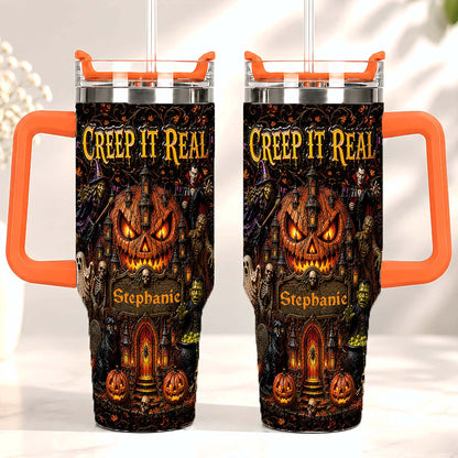 Creep It Real - Personalized Halloween 40oz Tumbler With Straw - Gift For Halloween-Myprintsy