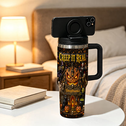 Creep It Real - Personalized Halloween 40oz Tumbler With Straw - Gift For Halloween-Myprintsy