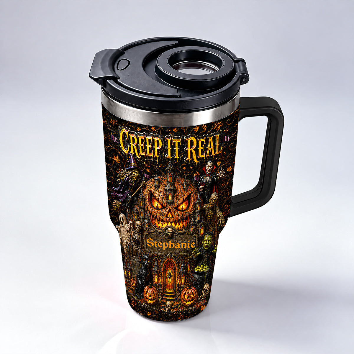 Creep It Real - Personalized Halloween 40oz Tumbler With Straw - Gift For Halloween-Myprintsy