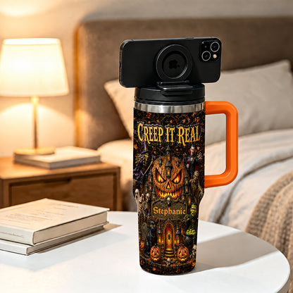 Creep It Real - Personalized Halloween 40oz Tumbler With Straw - Gift For Halloween TEST-Myprintsy