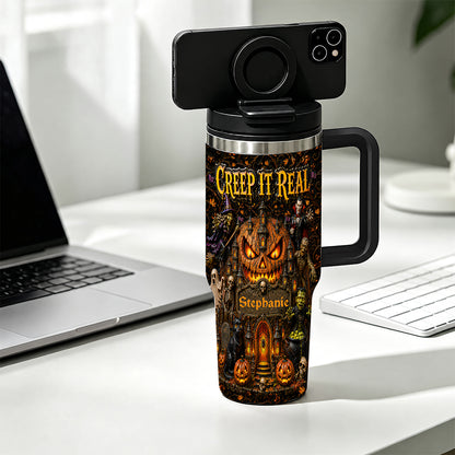 Creep It Real - Personalized Halloween 40oz Tumbler With Straw - Gift For Halloween TEST-Myprintsy