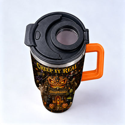 Creep It Real - Personalized Halloween 40oz Tumbler With Straw - Gift For Halloween TEST-Myprintsy