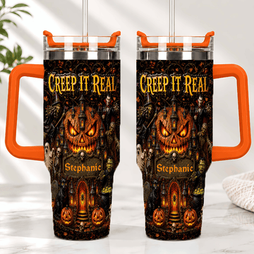 Creep It Real - Personalized Halloween 40oz Tumbler With Straw - Gift For Halloween-Myprintsy