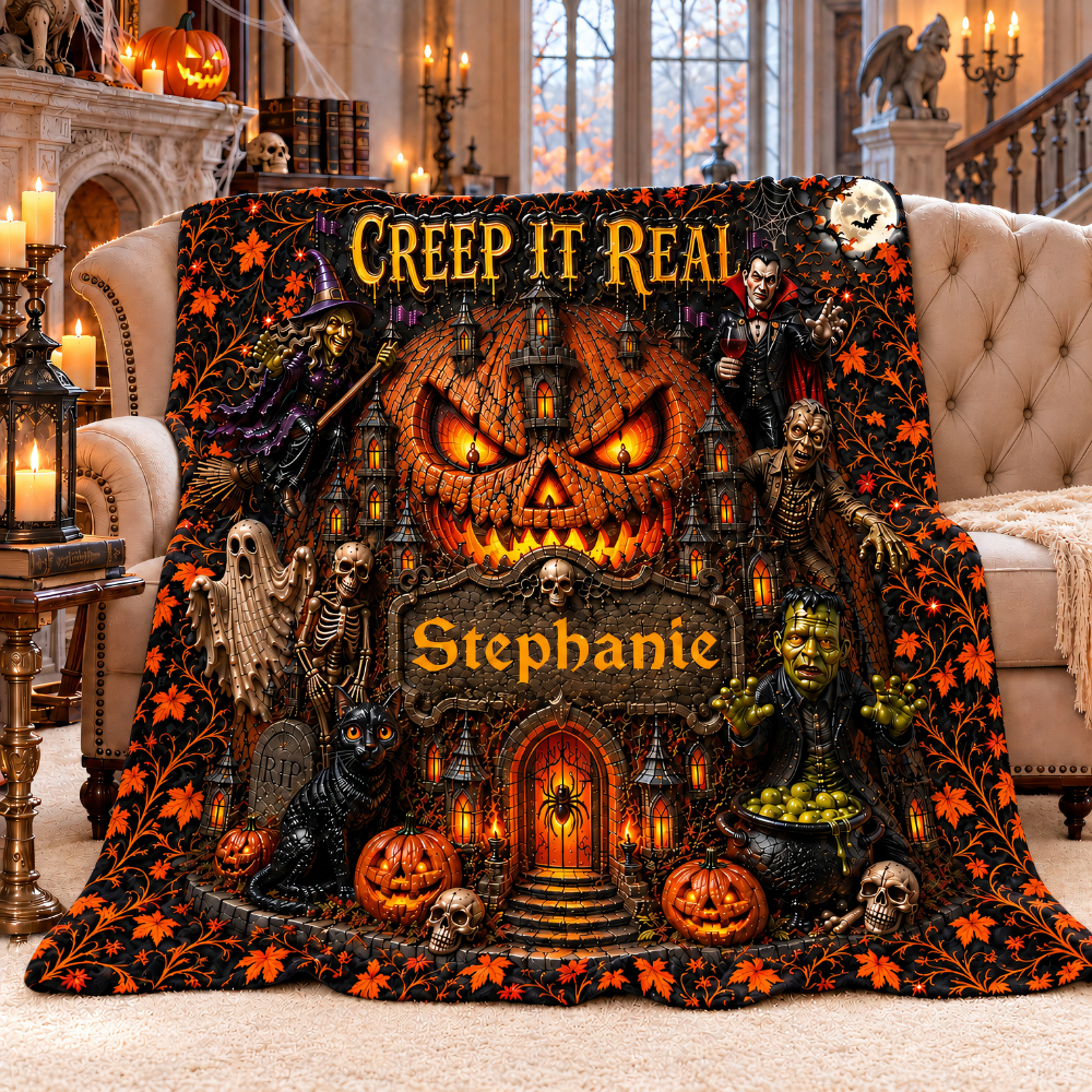 Creep It Real - Personalized Halloween Blanket - Gift For Halloween-Myprintsy