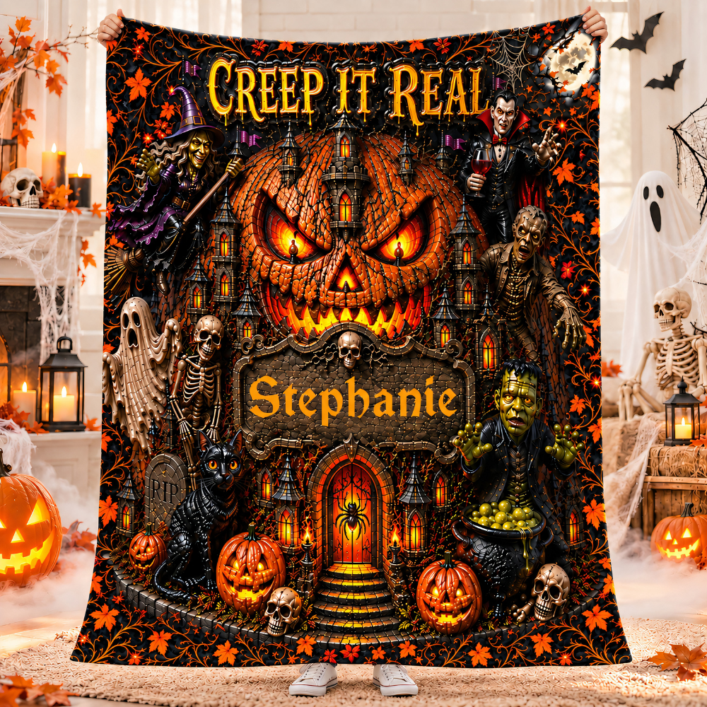 Creep It Real - Personalized Halloween Blanket - Gift For Halloween-Myprintsy