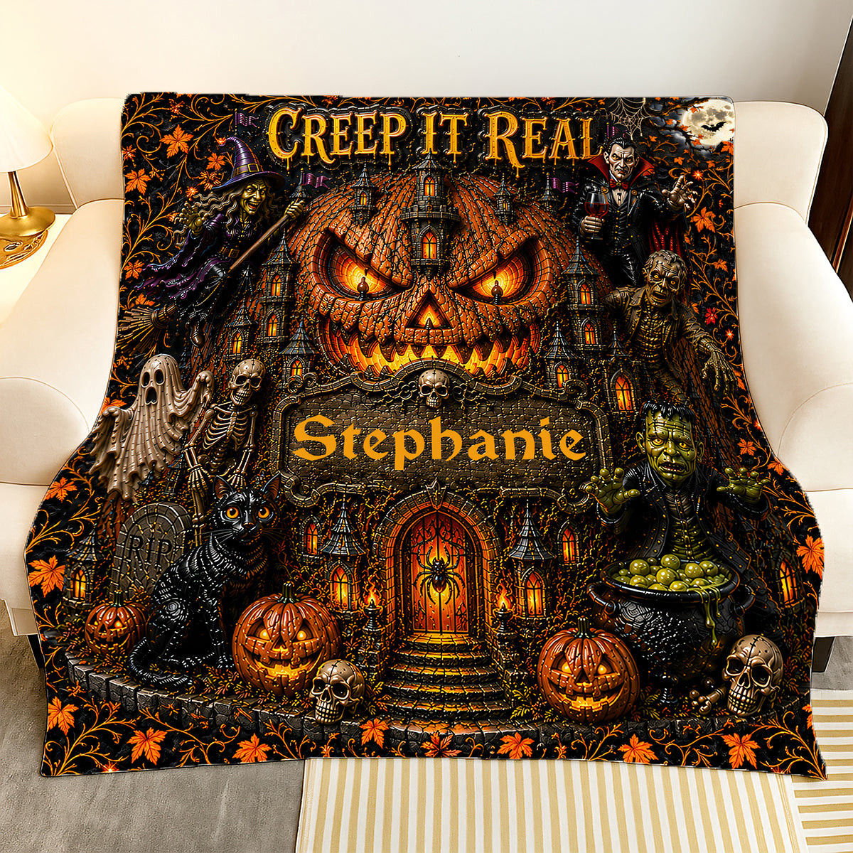 Creep It Real - Personalized Halloween Blanket - Gift For Halloween-Myprintsy