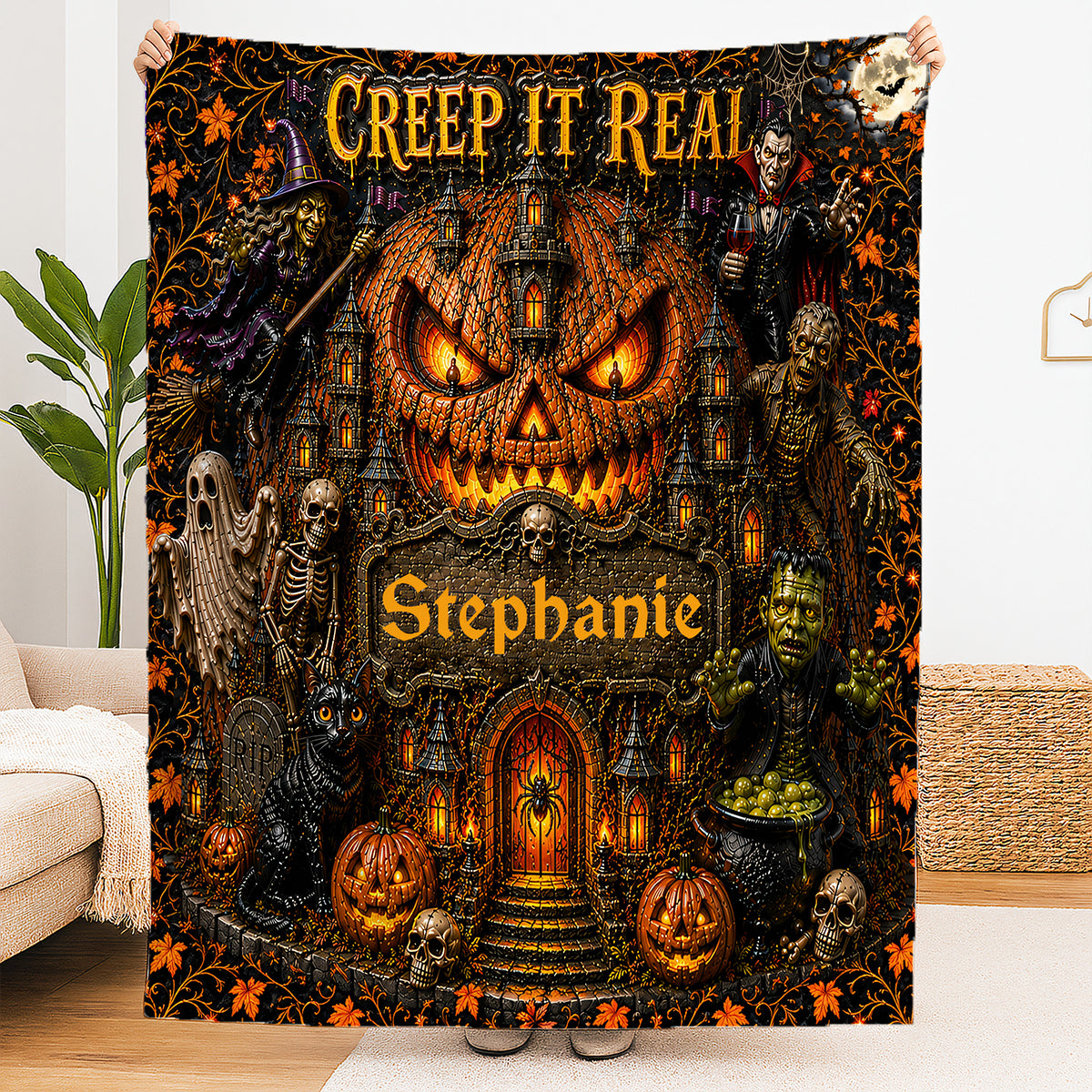 Creep It Real - Personalized Halloween Blanket - Gift For Halloween-Myprintsy
