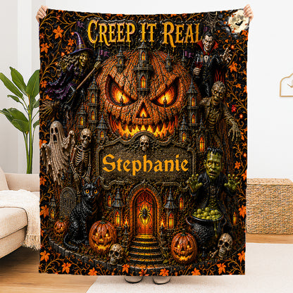 Creep It Real - Personalized Halloween Blanket - Gift For Halloween-Myprintsy