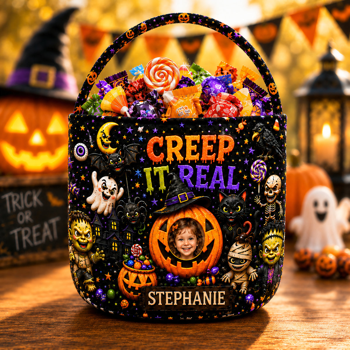 Creep It Real - Personalized Halloween Candy Bag - Gift For Halloween-Myprintsy