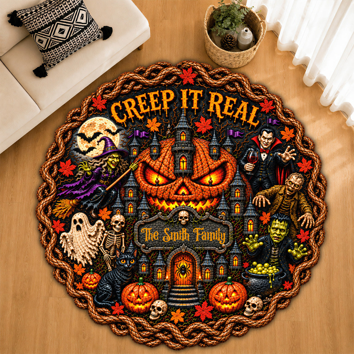 Creep It Real - Personalized Halloween Rug-Myprintsy