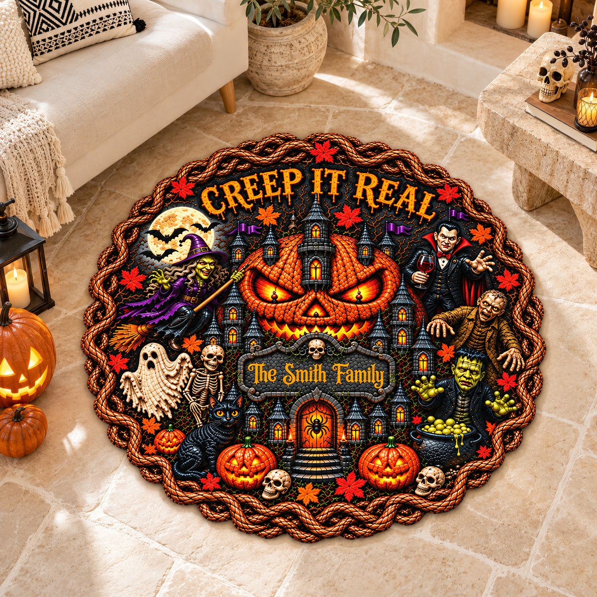 Creep It Real - Personalized Halloween Rug-Myprintsy