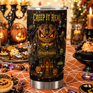 Creep It Real - Personalized Halloween Tumbler Cup - Gift For Halloween-Myprintsy