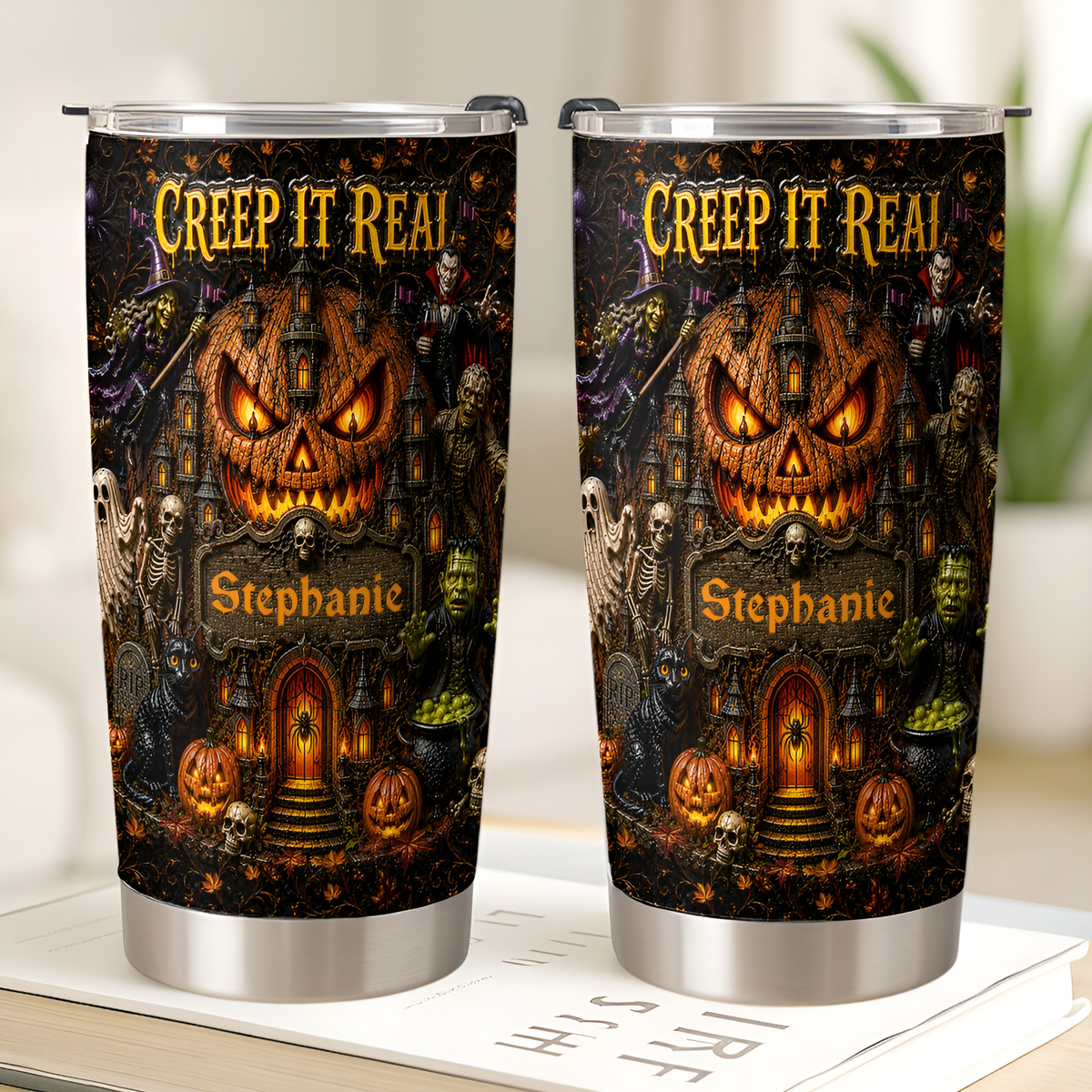 Creep It Real - Personalized Halloween Tumbler Cup - Halloween Gifts For Kids, Family Members, Friends-Myprintsy