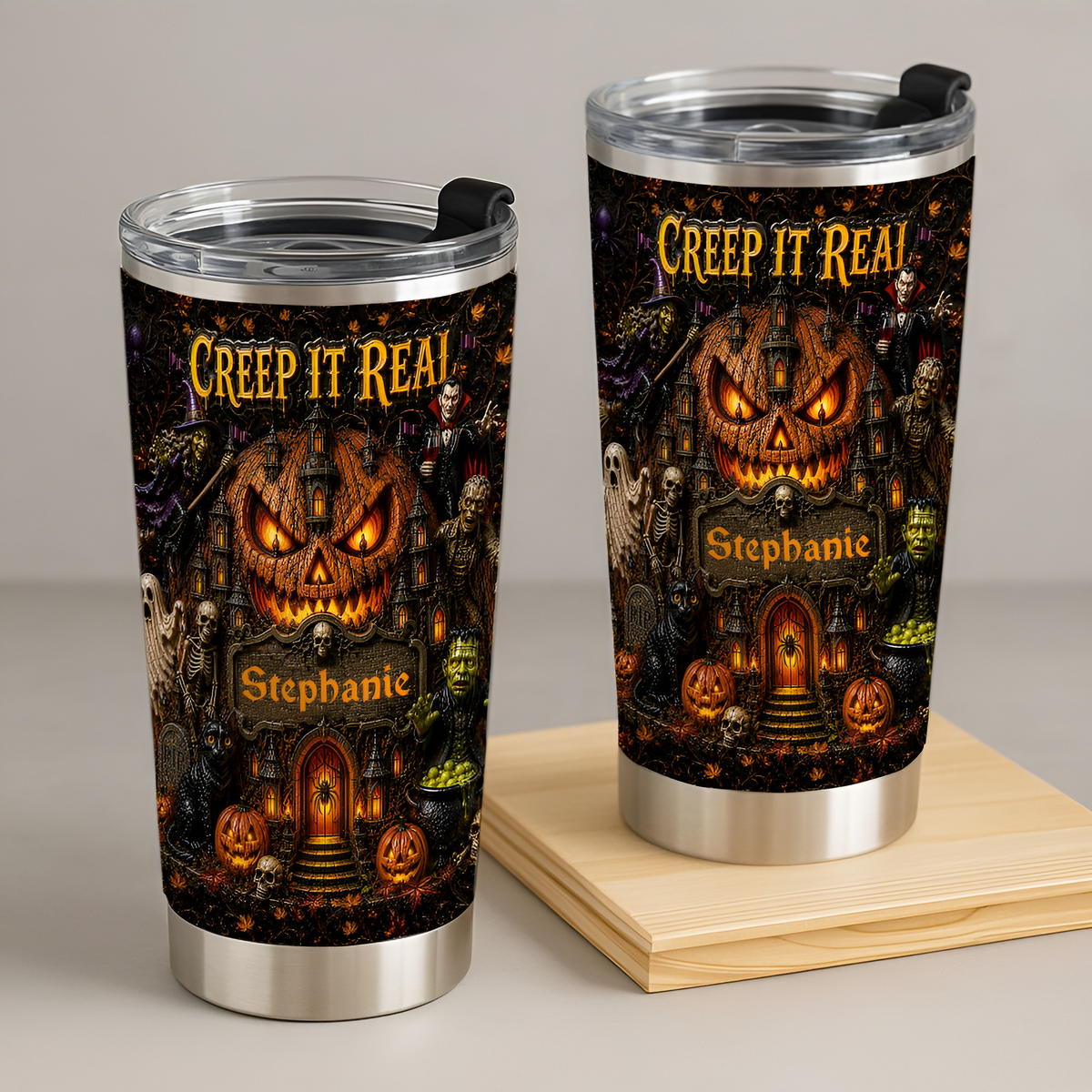 Creep It Real - Personalized Halloween Tumbler Cup - Halloween Gifts For Kids, Family Members, Friends-Myprintsy