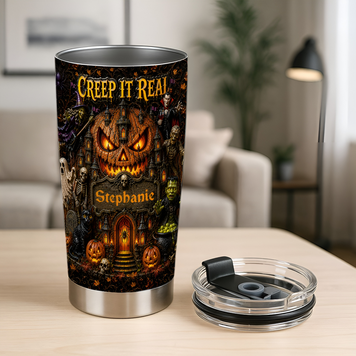 Creep It Real - Personalized Halloween Tumbler Cup - Halloween Gifts For Kids, Family Members, Friends-Myprintsy