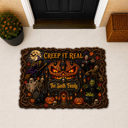 Creep It Real - Personalized Shaped Luxurious Halloween Doormat-Myprintsy