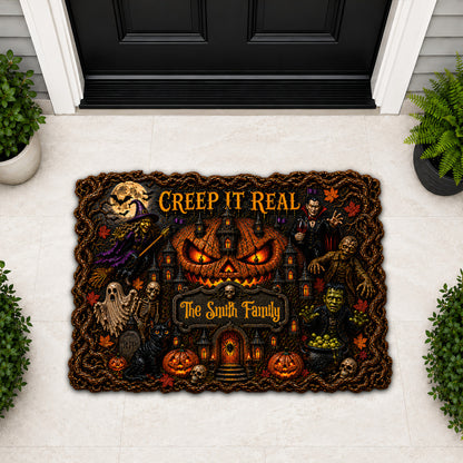 Creep It Real - Personalized Shaped Luxurious Halloween Doormat-Myprintsy