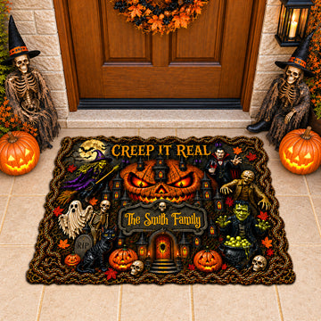 Creep It Real - Personalized Shaped Luxurious Halloween Doormat-Myprintsy